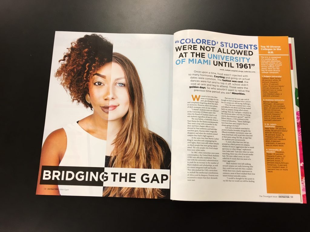 Distraction February 2016 article on diversity at the U