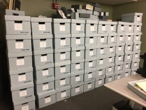 The collection, donated in 75 large moving boxes in 2013, is now neatly organized by approximately 4.000 topics and housed in acid free archival folders and boxes. Richter provides optimal environment for storage of our archival collections in the library as well as the offsite storage facility.