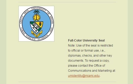 Instruction for Usage of the University Seal