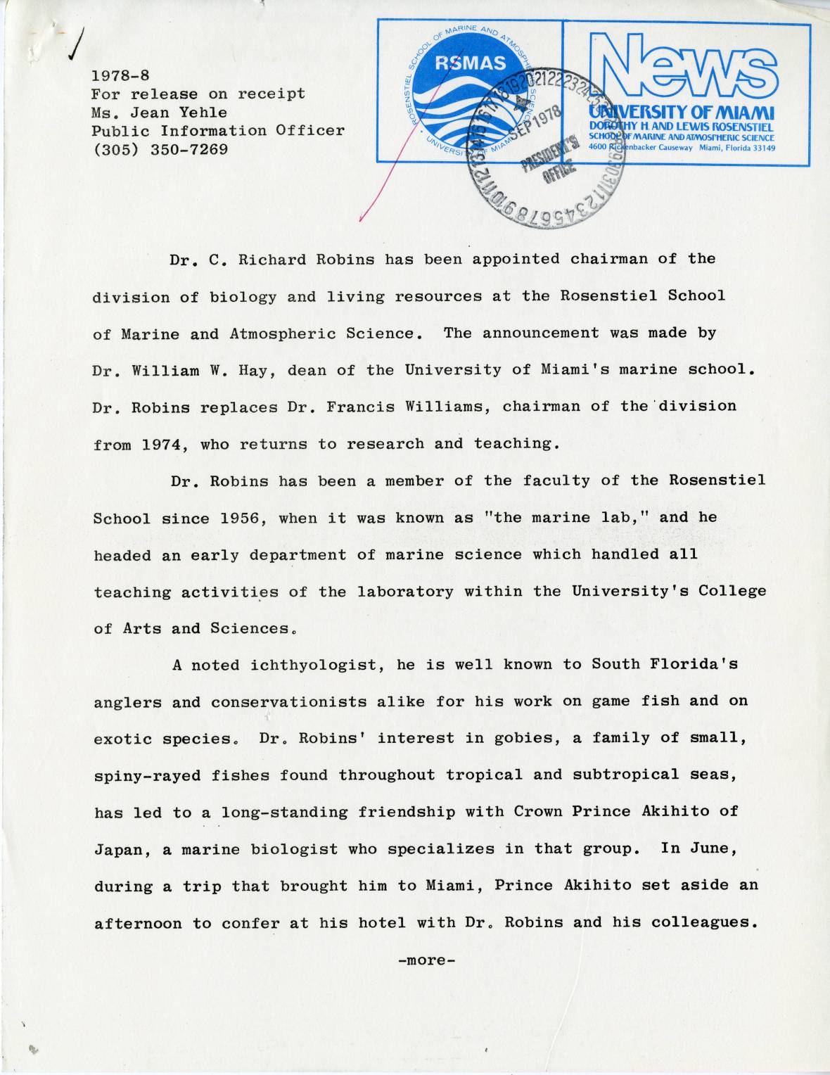 Robins Press Release_1978-8